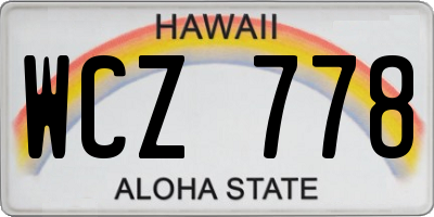 HI license plate WCZ778
