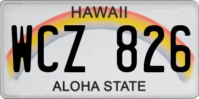 HI license plate WCZ826