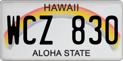 HI license plate WCZ830