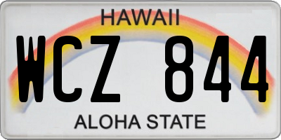 HI license plate WCZ844