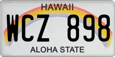 HI license plate WCZ898