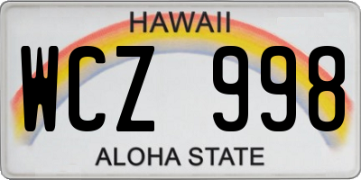 HI license plate WCZ998