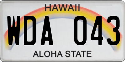 HI license plate WDA043