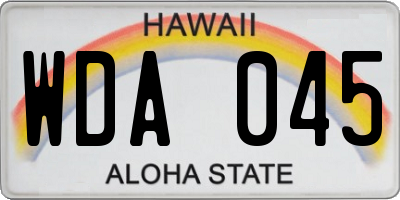 HI license plate WDA045
