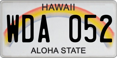 HI license plate WDA052