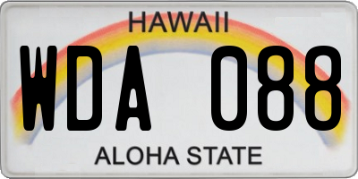 HI license plate WDA088
