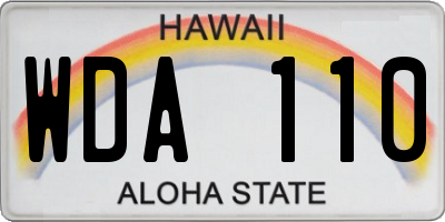 HI license plate WDA110
