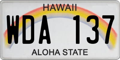 HI license plate WDA137
