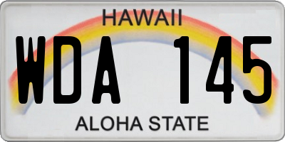 HI license plate WDA145