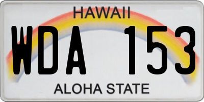 HI license plate WDA153