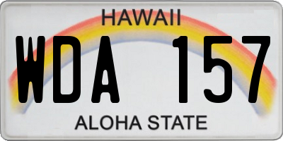 HI license plate WDA157