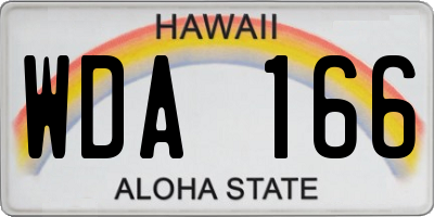HI license plate WDA166