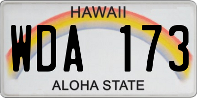 HI license plate WDA173