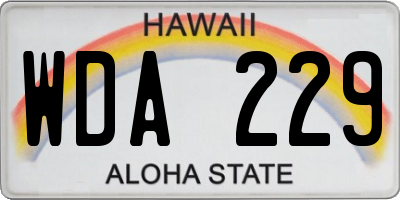 HI license plate WDA229
