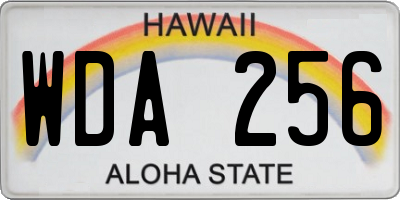 HI license plate WDA256