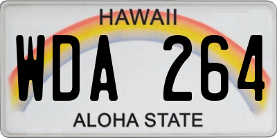 HI license plate WDA264