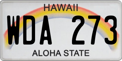 HI license plate WDA273