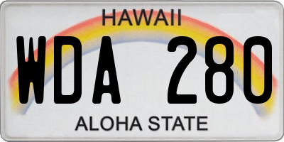 HI license plate WDA280