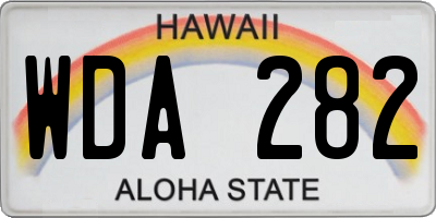HI license plate WDA282
