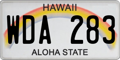 HI license plate WDA283