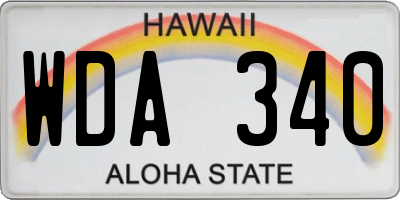 HI license plate WDA340