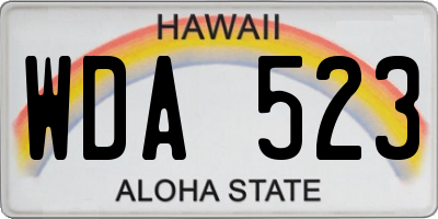 HI license plate WDA523