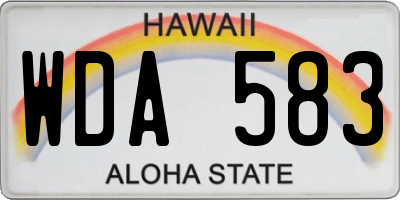 HI license plate WDA583