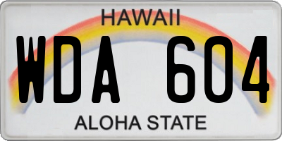 HI license plate WDA604