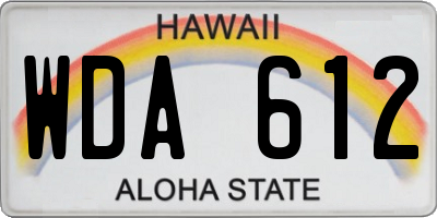 HI license plate WDA612