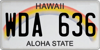 HI license plate WDA636