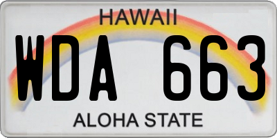 HI license plate WDA663