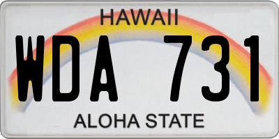 HI license plate WDA731