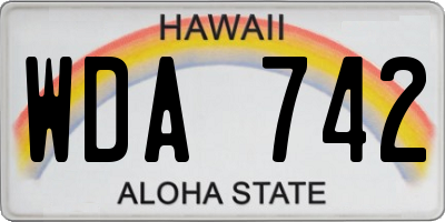 HI license plate WDA742