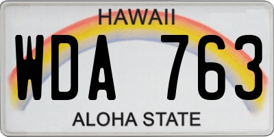 HI license plate WDA763