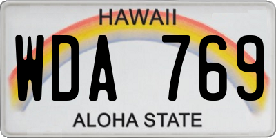 HI license plate WDA769