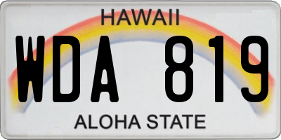 HI license plate WDA819