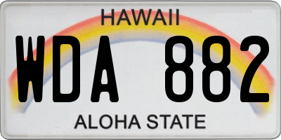 HI license plate WDA882