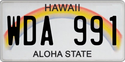 HI license plate WDA991
