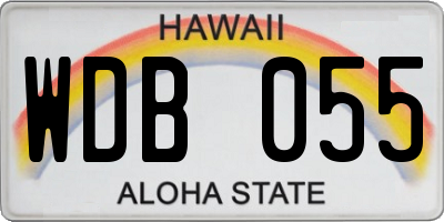 HI license plate WDB055