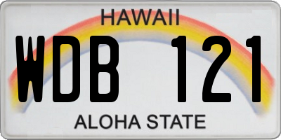 HI license plate WDB121