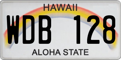 HI license plate WDB128