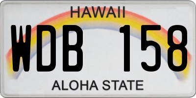 HI license plate WDB158