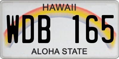 HI license plate WDB165