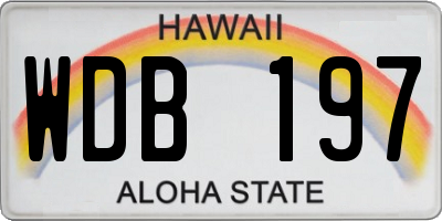 HI license plate WDB197
