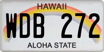 HI license plate WDB272