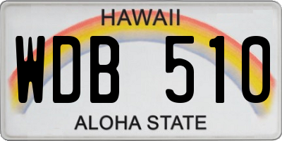 HI license plate WDB510