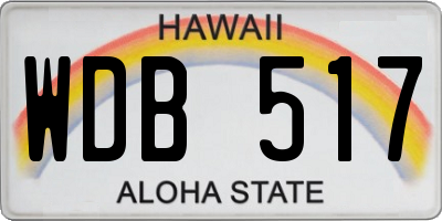 HI license plate WDB517