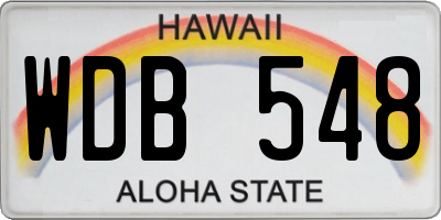 HI license plate WDB548