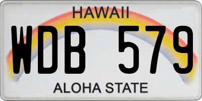 HI license plate WDB579