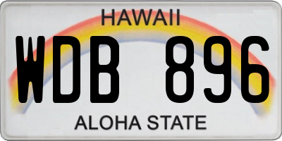 HI license plate WDB896